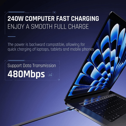 PD 240W charging cable with integrated charging base.