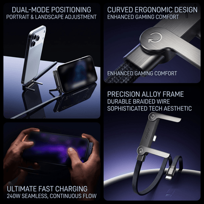 PD 240W charging cable with integrated charging base.