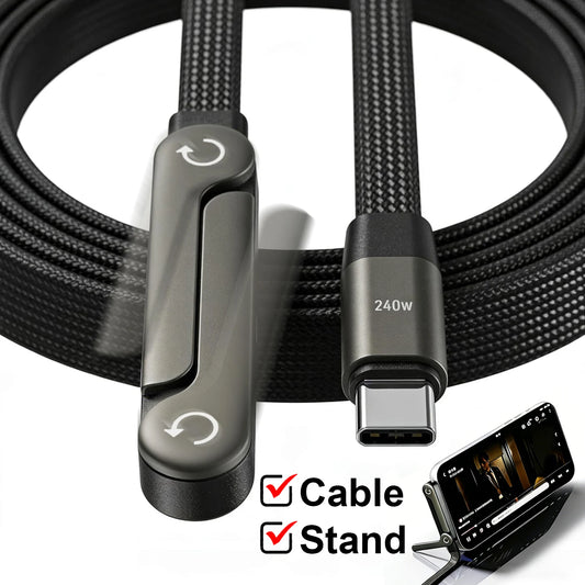 PD 240W charging cable with integrated charging base.