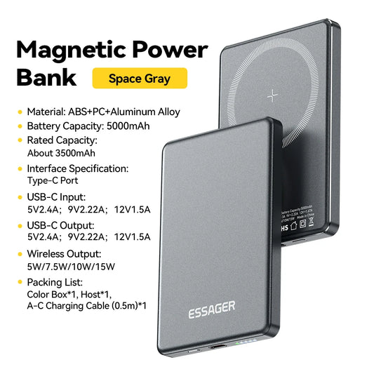 Essager 20W 5000mAh Wireless Power Bank