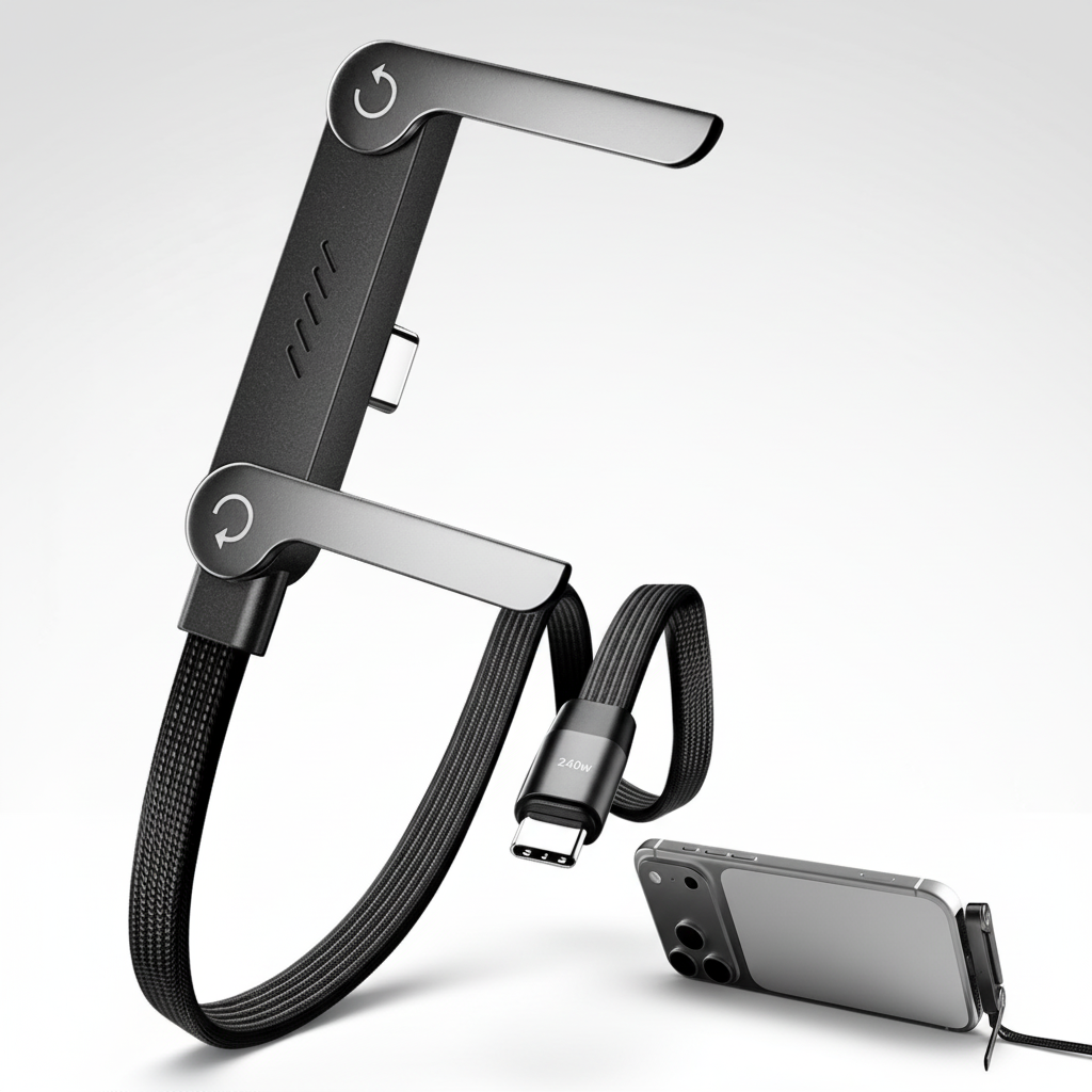 PD 240W charging cable with integrated charging base.